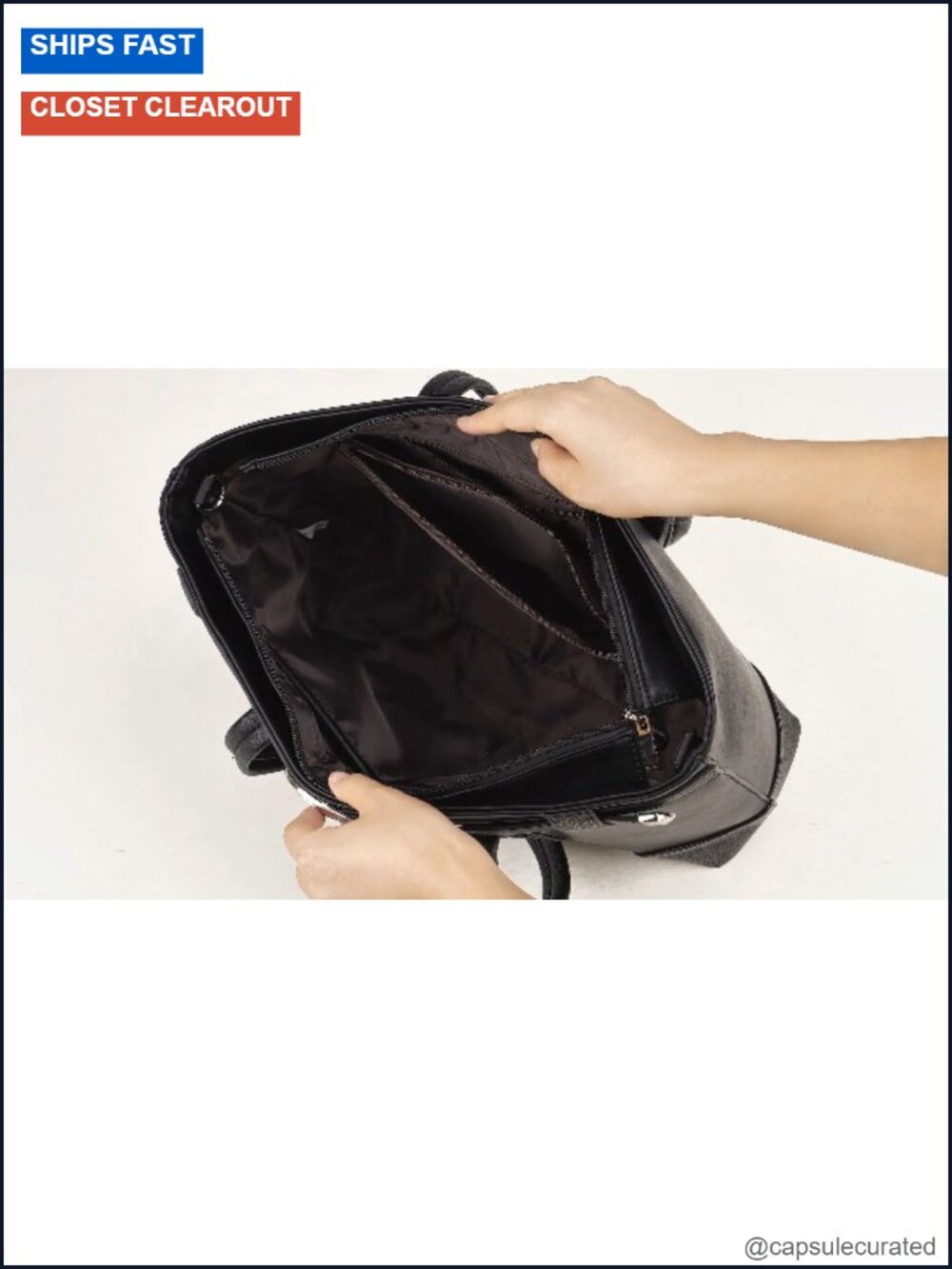 Large Vegan Leather Satchel Handbag Hobo Tote with Detachable Shoulder Strap - Picture 6 of 6
